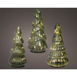 Sapin de Noël vert micro LED blanc chaud Ø 9 x 17