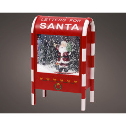 Boîte aux lettres de Noël avec fonction chute de neige LED blanc froid 21 x 12