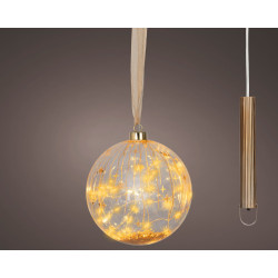 Boule en verre à suspendre micro LED blanc chaud Ø 14 cm LUMINEO