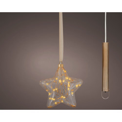 Etoile en verre à suspendre micro LED blanc chaud Ø 20 x 6