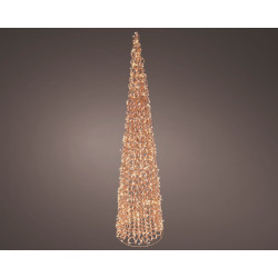 Cône en résine doré micro LED blanc chaud Ø 25 x 100 cm LUMINEO