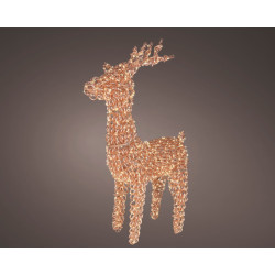 Renne en résine doré micro LED blanc chaud 20 x 57 x 104 cm LUMINEO