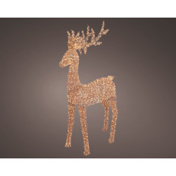 Renne en résine doré micro LED blanc chaud 35 x 96 x 200 cm LUMINEO