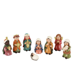 Set de figurines pour crèche de Noël 8 pièces
