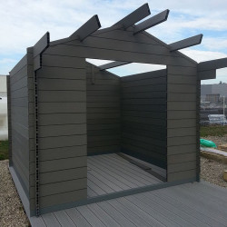 Abri de Jardin Résine Gris 12,97 m² – Durable & Écologique