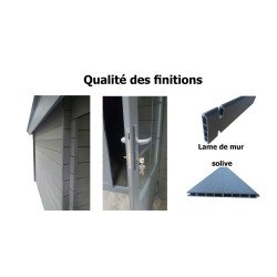 Abri de Jardin Résine Gris 12,97 m² – Durable & Écologique