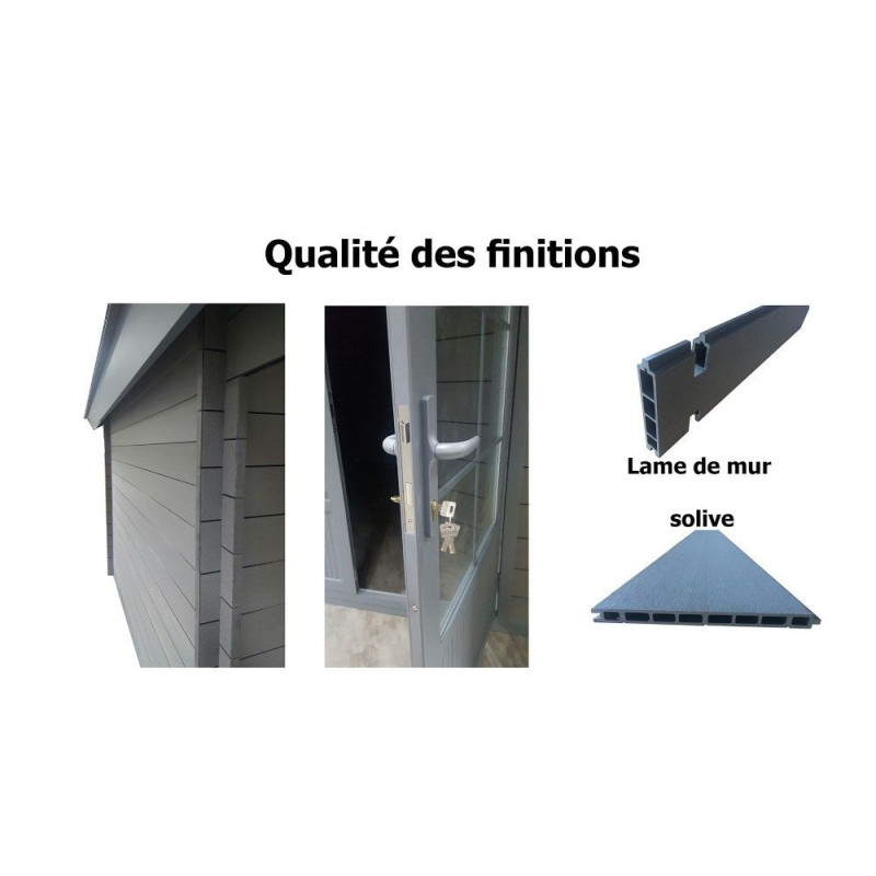Abri de Jardin Résine Gris 12,97 m² – Durable & Écologique