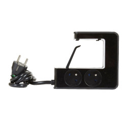 Multiprise 4 prises 2 USB noir 1