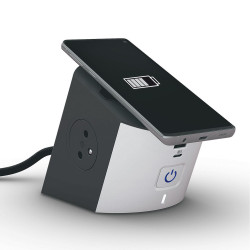 Multiprise 2 prises 2 USB avec chargeur sans fil 2 m LEGRAND