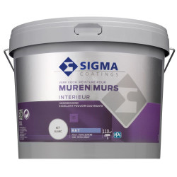 Peinture pour murs et plafonds Intérieur blanc mat 10 L SIGMA