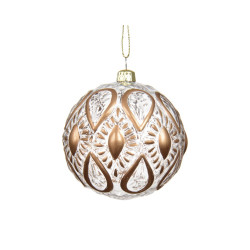 Boule de Noël incassable motif sculpté transparente Ø 8 cm DECORIS