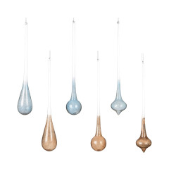 Ornement en verre perlé transparent Ø 5 x 30 cm DECORIS