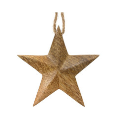 Etoile en bois à suspendre Ø 11 cm DECORIS