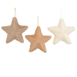 Etoile en fausse fourrure à suspendre Ø 13 cm DECORIS
