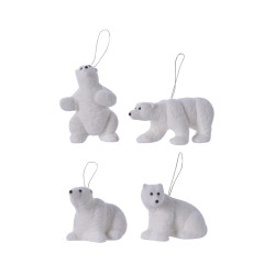 Ours polaire en nylon à suspendre 11 x  9 x 11 cm DECORIS
