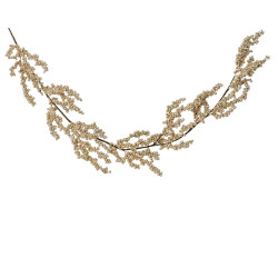 Guirlande en mousse perles pailletées or clair 1