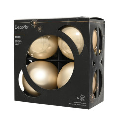 Set de boules de Noël en verre perle Ø 10 cm 4 pièces DECORIS