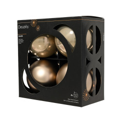 Set de boules de Noël en verre perle fumée Ø 10 cm 4 pièces DECORIS
