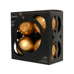 Set de boules de Noël en verre caramel Ø 10 cm 4 pièces DECORIS