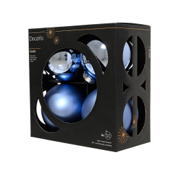 Set de boules de Noël en verre bleu aube Ø 10 cm 4 pièces DECORIS