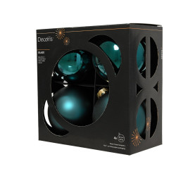 Set de boules de Noël en verre vert émeraude Ø 10 cm 4 pièces DECORIS