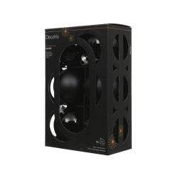 Set de boules de Noël en verre noires Ø 8 cm 6 pièces DECORIS