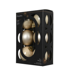 Set de boules de Noël en verre perle Ø 8 cm 6 pièces DECORIS