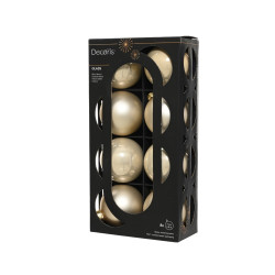 Set de boules de Noël en verre perle Ø 7 cm 8 pièces DECORIS