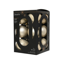 Set de boules de Noël en verre perle Ø 6 cm 12 pièces DECORIS