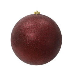 Boule de Noël incassable pailletée bordeaux mat Ø 20 cm DECORIS