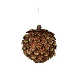 Pomme de pin à suspendre brun espresso Ø 8 cm DECORIS