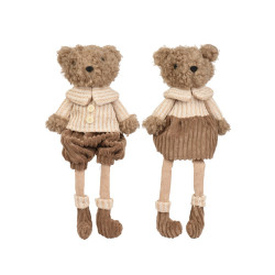 Ours assis en polyester beige 45 cm DECORIS