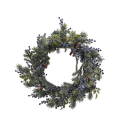 Couronne de Noël Berry givrée bleue Ø 60 cm