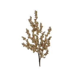 Branche en mousse perles pailletées or clair 55 cm