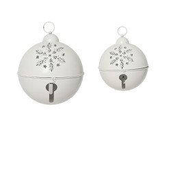 Clochette à suspendre blanche 2 pièces DECORIS