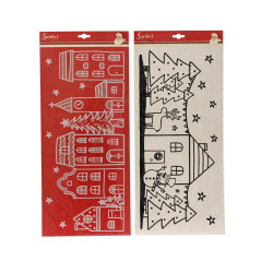 Décoration village de Noël pour fenêtre 49 x 23 cm DECORIS