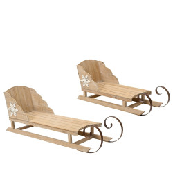 Traîneau de Noël en bois 2 pièces DECORIS