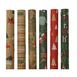Papier cadeau de Noël kraft 70 x 200 cm DECORIS