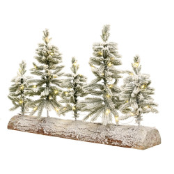 Décoration de table sapins enneigés micro LED 50 x 12 x 30 cm
