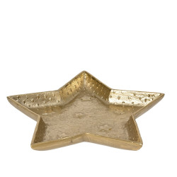 Plateau étoile doré Ø 26 x 4 cm DECORIS