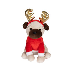 Chien en peluche animé avec habits de Noël 25 cm DECORIS