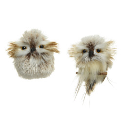 Chouette en polyester brune 9 cm DECORIS
