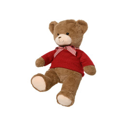 Ours en peluche avec pull rouge 22 cm DECORIS