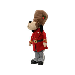 Chien en peluche avec manteau rouge 115 cm DECORIS