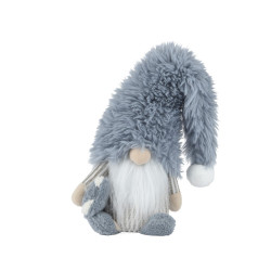 Gnome debout en polyester bleu 19 x 15 x 65 cm DECORIS