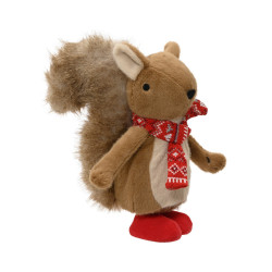 Ecureuil en polyester avec habits de Noël 29 x 20 x 30 cm DECORIS
