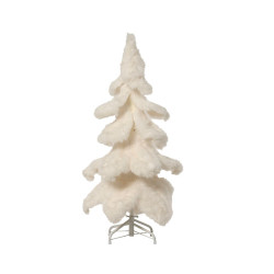 Sapin en fausse fourrure blanc Ø 50 x 100 cm DECORIS
