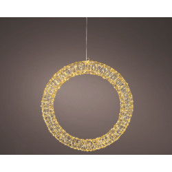 Couronne de Noël micro LED blanc chaud classique Ø 58 cm LUMINEO
