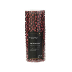 Guirlande de perles rouge 10 m DECORIS