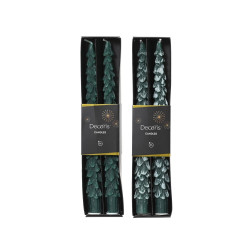 Bougie sapin vert 25 cm 2 pièces DECORIS